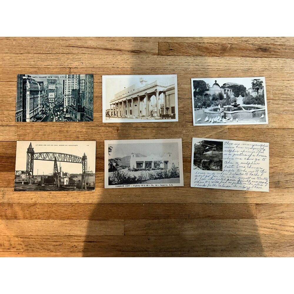 Vintage RPPC real photo postcard lot of 6 used with stamps 1948 read description